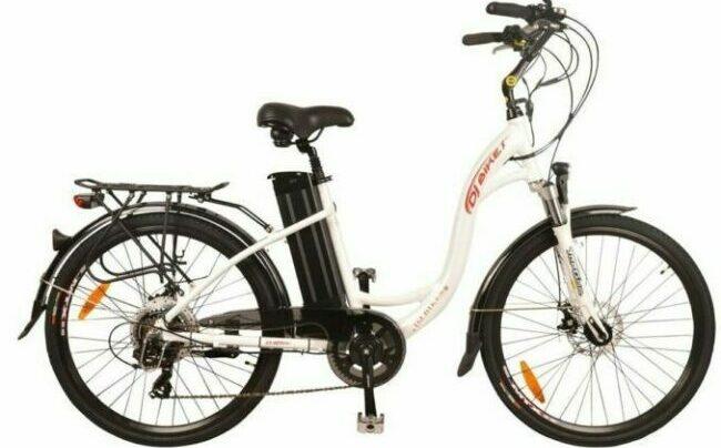 DJ Folding Step-Thru electric bike as model #1 best electric bikes adults