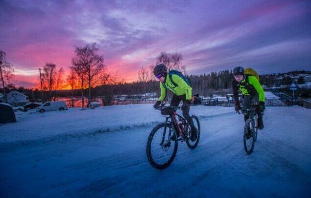 Cycling during Winter as the featured image for PLAYA Cruiser - The Best Affordable Lightest Electric Bike post.