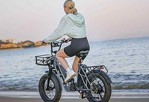 A lady riding FUCARE GEMINI recreation on the beach for light workouts.