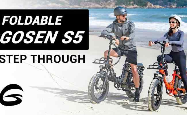 Foldable GOSEN S5 step-thru e-bike.