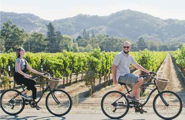 Cycling in the Napa Valley is easy and relax because most bike routes are flat paved road.