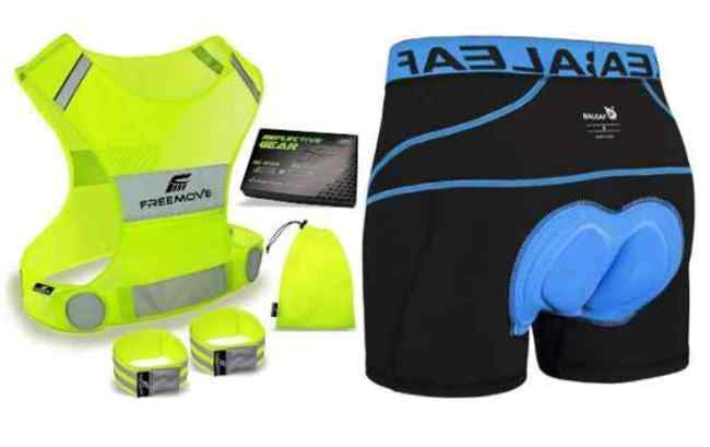 Shop Amazon for Summer Favorite Items - Get a Reflective Vest for safe visibility and men's 3D padded bike shorts for a long comfortable ride.